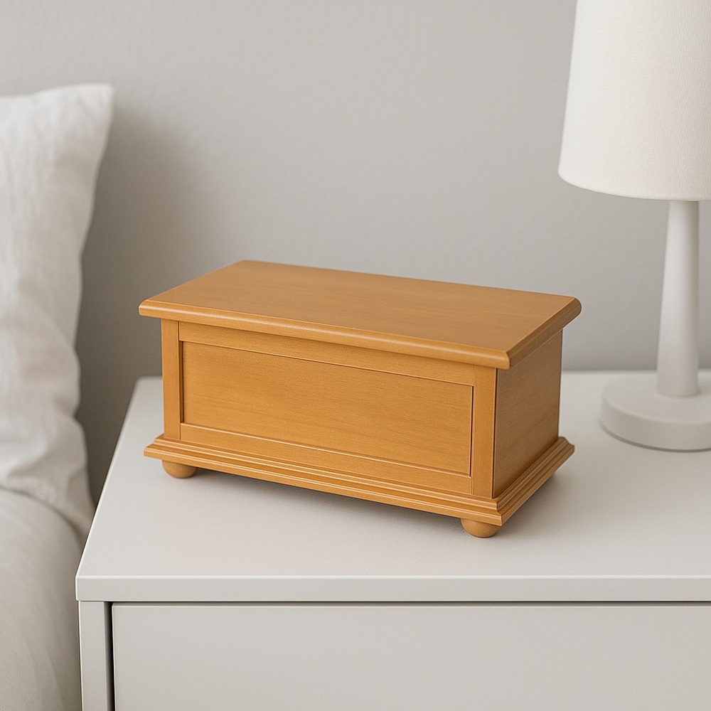 Wooden Jewelry‎ Box with Mirror & Removable Tray – Classic Storage Organizer